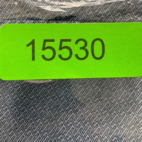 MONUMENT Men's Allover Geometric Short Sleeve Button Up Cotton‎ Shirt Blue Large - Picture 9 of 9